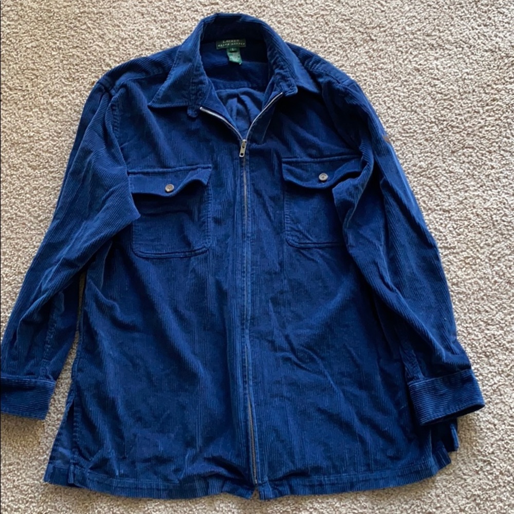Vintage Ralph Lauren navy corduroy zip up size L